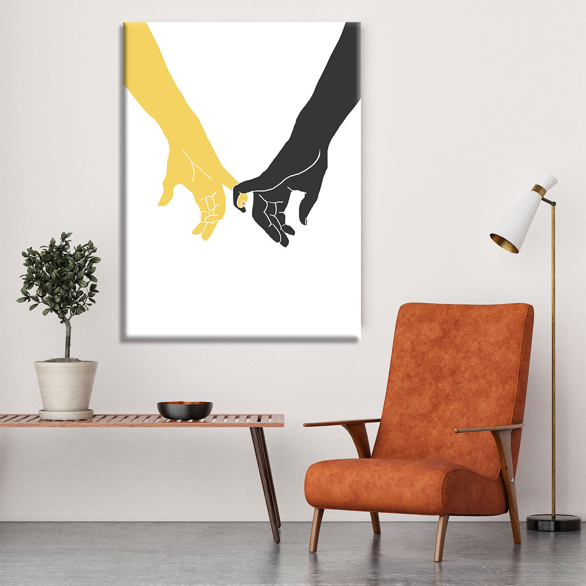 A vibrant Hands Pinky Canvas Print showcasing elegant design and colors, perfect for home or office decor.