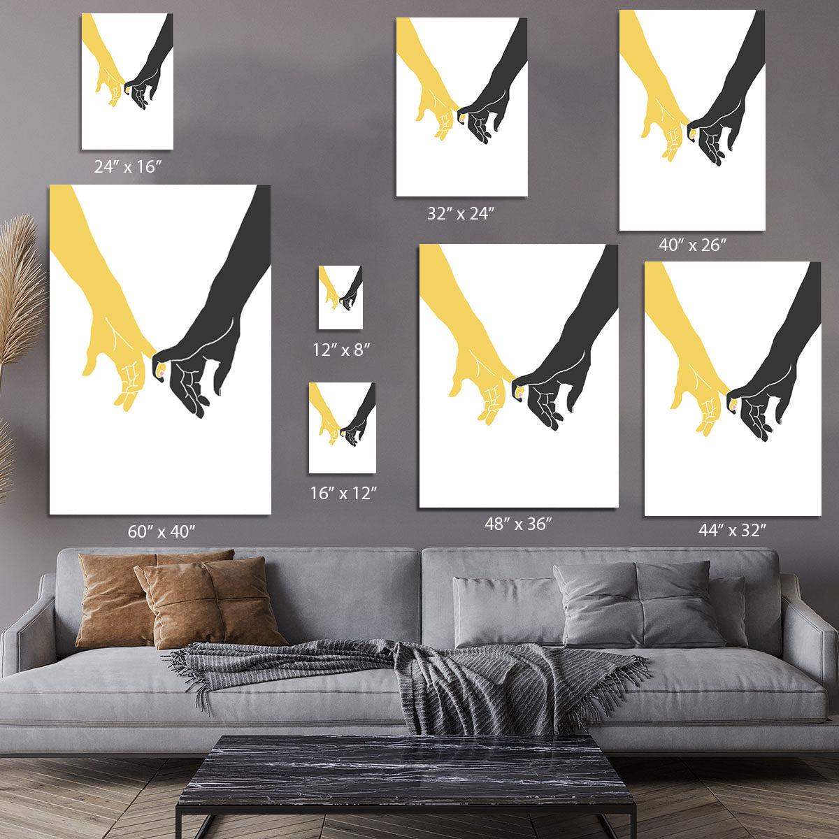 A vibrant Hands Pinky Canvas Print showcasing elegant design and colors, perfect for home or office decor.