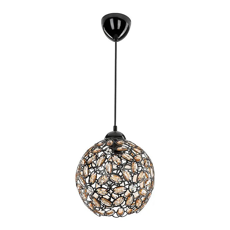 DOLL Hanging Lamp in black, featuring a sleek metallic and glass design, dimensions 25x25x65 cm, ideal for modern interiors.