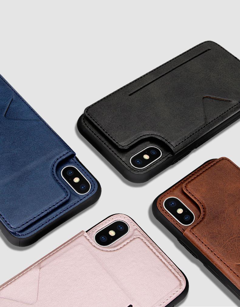 Hanman PU Leather Wallet Case for iPhone 13 and 11, featuring card slots and a stylish design in multiple colors.