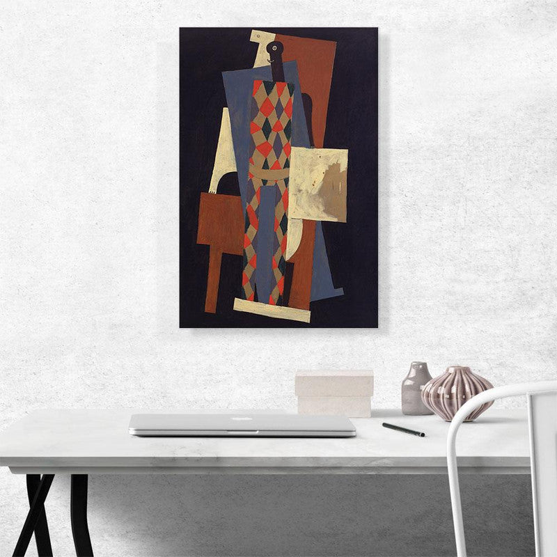 Harlequin 1915 canvas art featuring vibrant colors and intricate design, perfect for enhancing home decor.