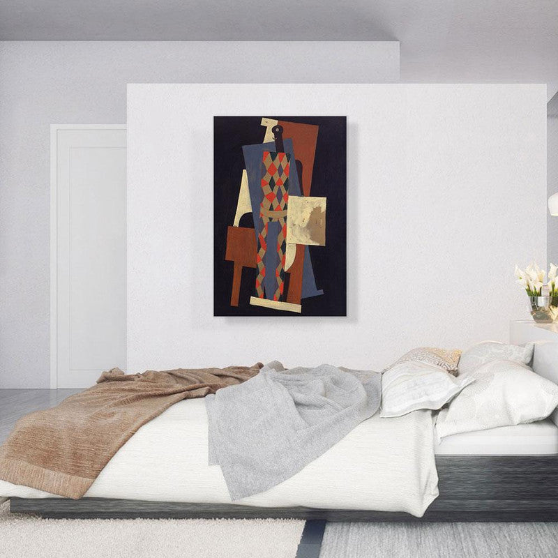 Harlequin 1915 canvas art featuring vibrant colors and intricate design, perfect for enhancing home decor.