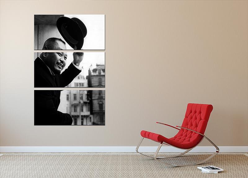 Harold Sakata Oddjob canvas print featuring a 3-panel design, showcasing vibrant colors and intricate details.