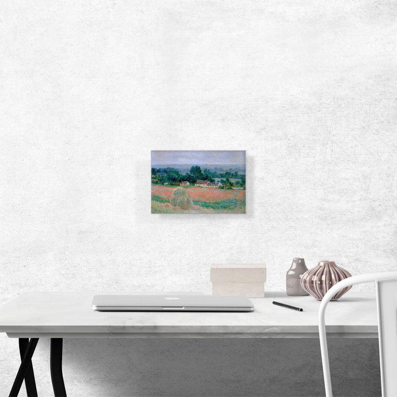 Canvas print of Haystack At Giverny 1886, showcasing vibrant colors and intricate details of nature.