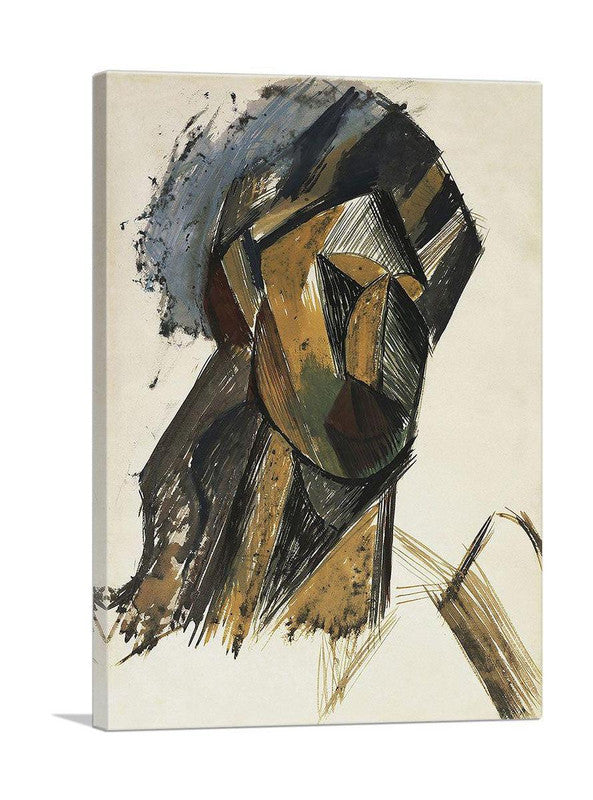 Canvas art print titled 'Head of a Woman 1909', featuring a graceful female portrait with soft colors and intricate details.