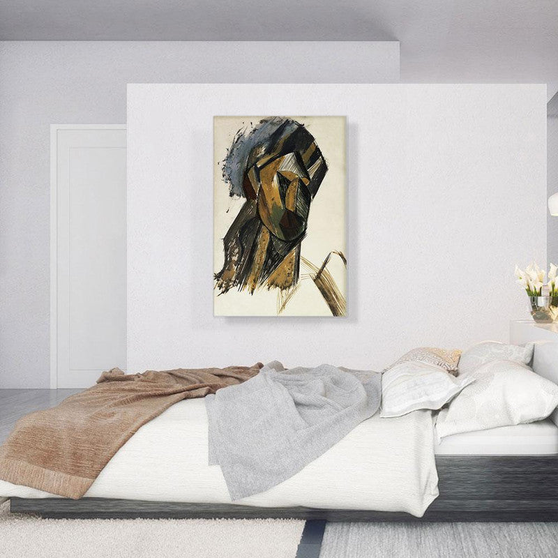 Canvas art print titled 'Head of a Woman 1909', featuring a graceful female portrait with soft colors and intricate details.