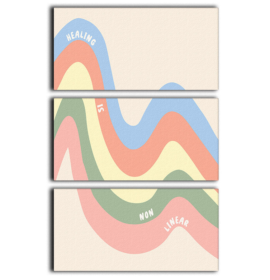 Healing Is Non Linear 3 Split Panel Canvas Print featuring three panels with a cohesive and captivating design, perfect for modern decor.