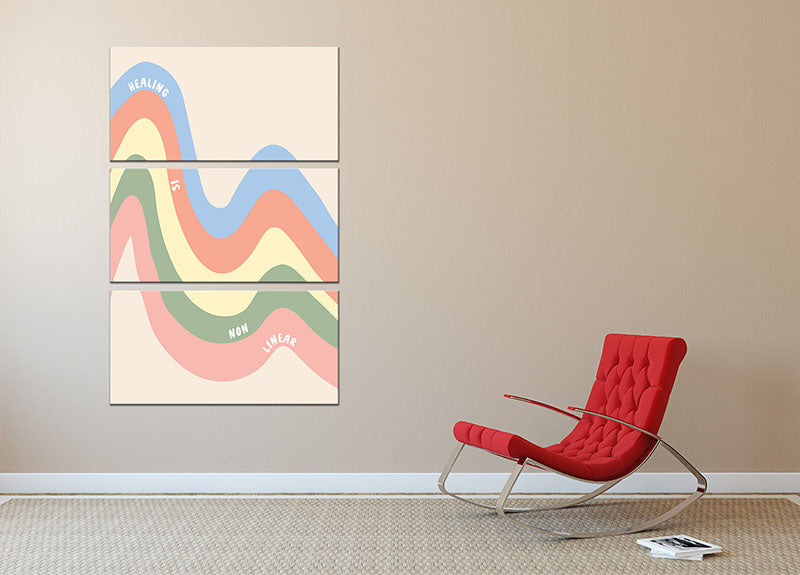 Healing Is Non Linear 3 Split Panel Canvas Print featuring three panels with a cohesive and captivating design, perfect for modern decor.