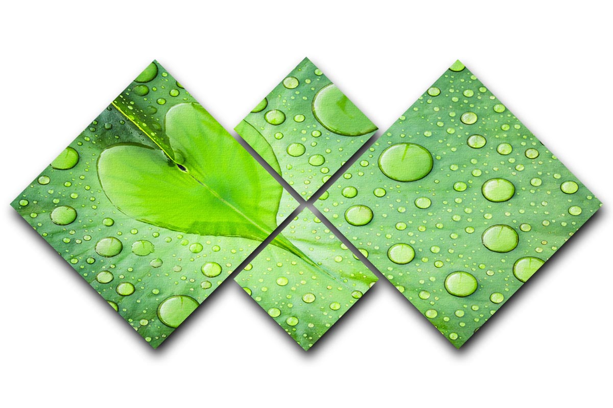 Heart 4 Square Multi Panel Canvas artwork featuring four equal square sections with a vibrant heart design.