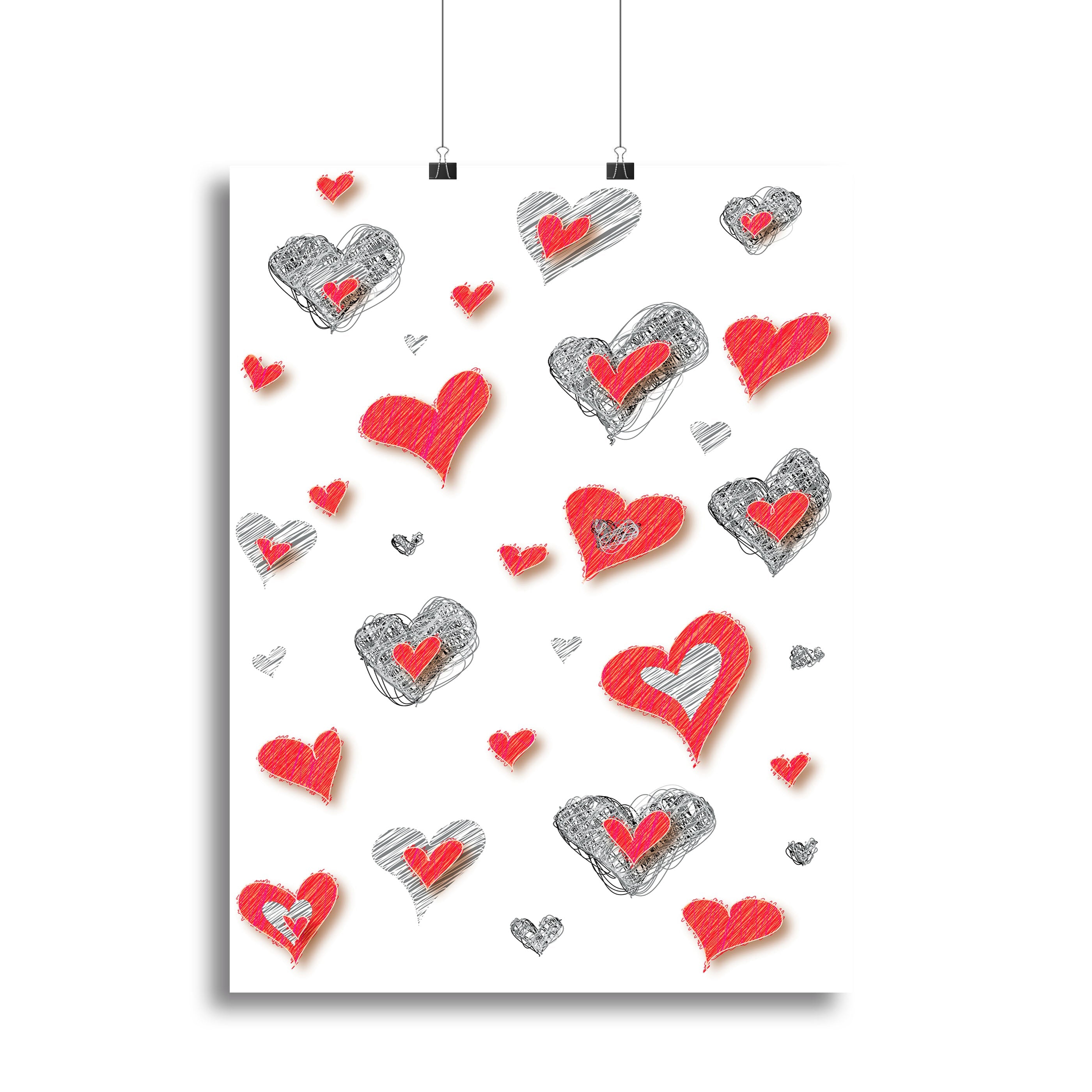 Heart Pattern Canvas Print showcasing vibrant colors and intricate heart designs, perfect for home decor.