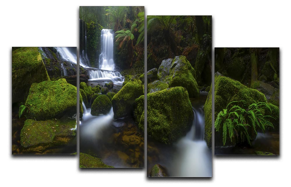 Hello Horseshoe 4 Split Panel Canvas artwork featuring a dynamic design divided into four equal sections, perfect for wall decor.