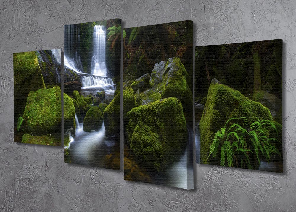 Hello Horseshoe 4 Split Panel Canvas artwork featuring a dynamic design divided into four equal sections, perfect for wall decor.