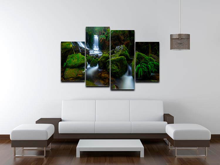 Hello Horseshoe 4 Split Panel Canvas artwork featuring a dynamic design divided into four equal sections, perfect for wall decor.