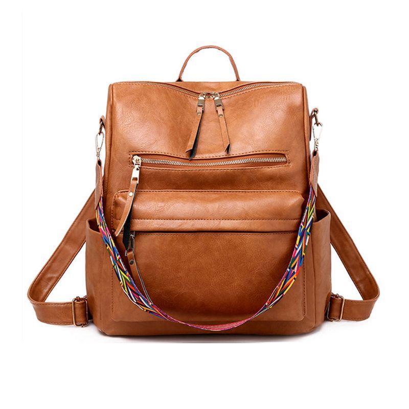 High Quality Women Fashion Backpack in Black, showcasing its stylish design and waterproof material, perfect for various occasions.