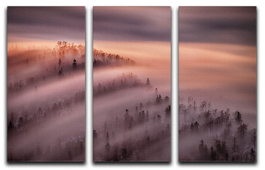 High Tide 3 Split Panel Canvas Print featuring vibrant ocean waves and a serene coastal scene, perfect for home decor.