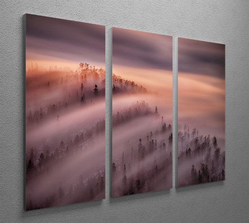 High Tide 3 Split Panel Canvas Print featuring vibrant ocean waves and a serene coastal scene, perfect for home decor.