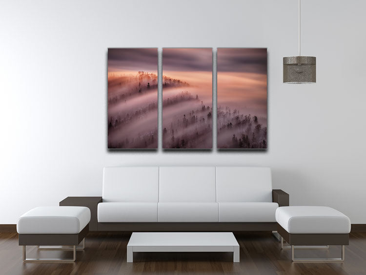 High Tide 3 Split Panel Canvas Print featuring vibrant ocean waves and a serene coastal scene, perfect for home decor.