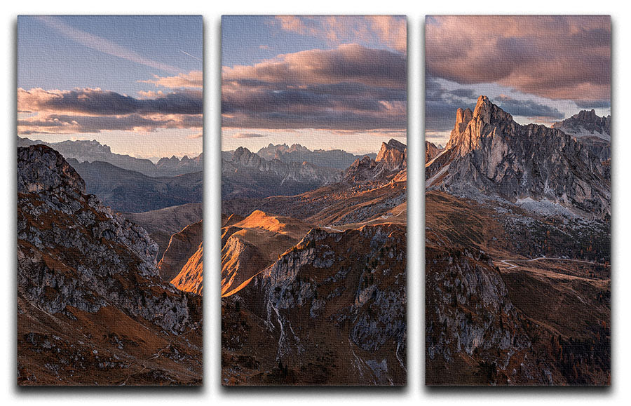 Highways And Byways 3 Split Panel Canvas Print showcasing a stunning landscape design across three panels.