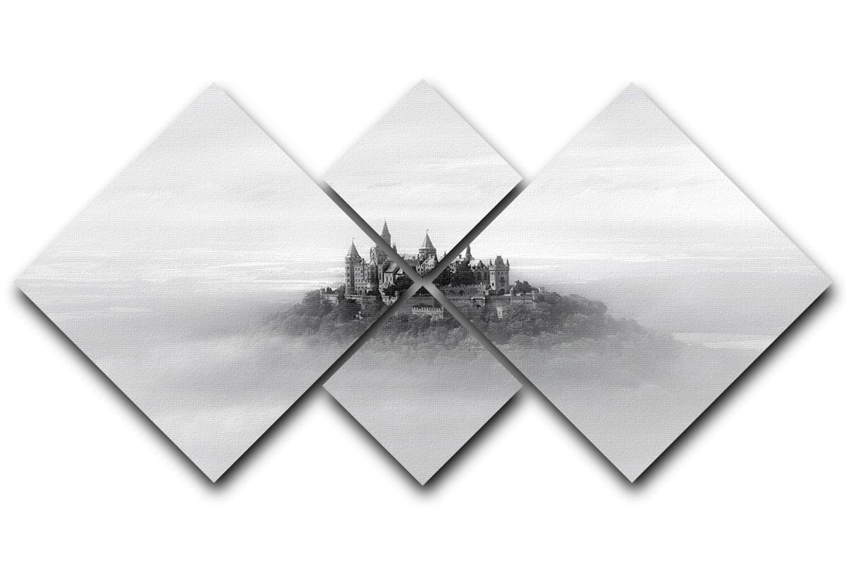 Hohenzollern 4 Square Multi Panel Canvas featuring four equal square sections with a harmonious design, perfect for home decor.