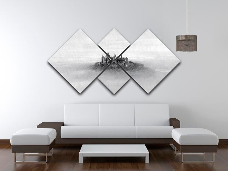 Hohenzollern 4 Square Multi Panel Canvas featuring four equal square sections with a harmonious design, perfect for home decor.