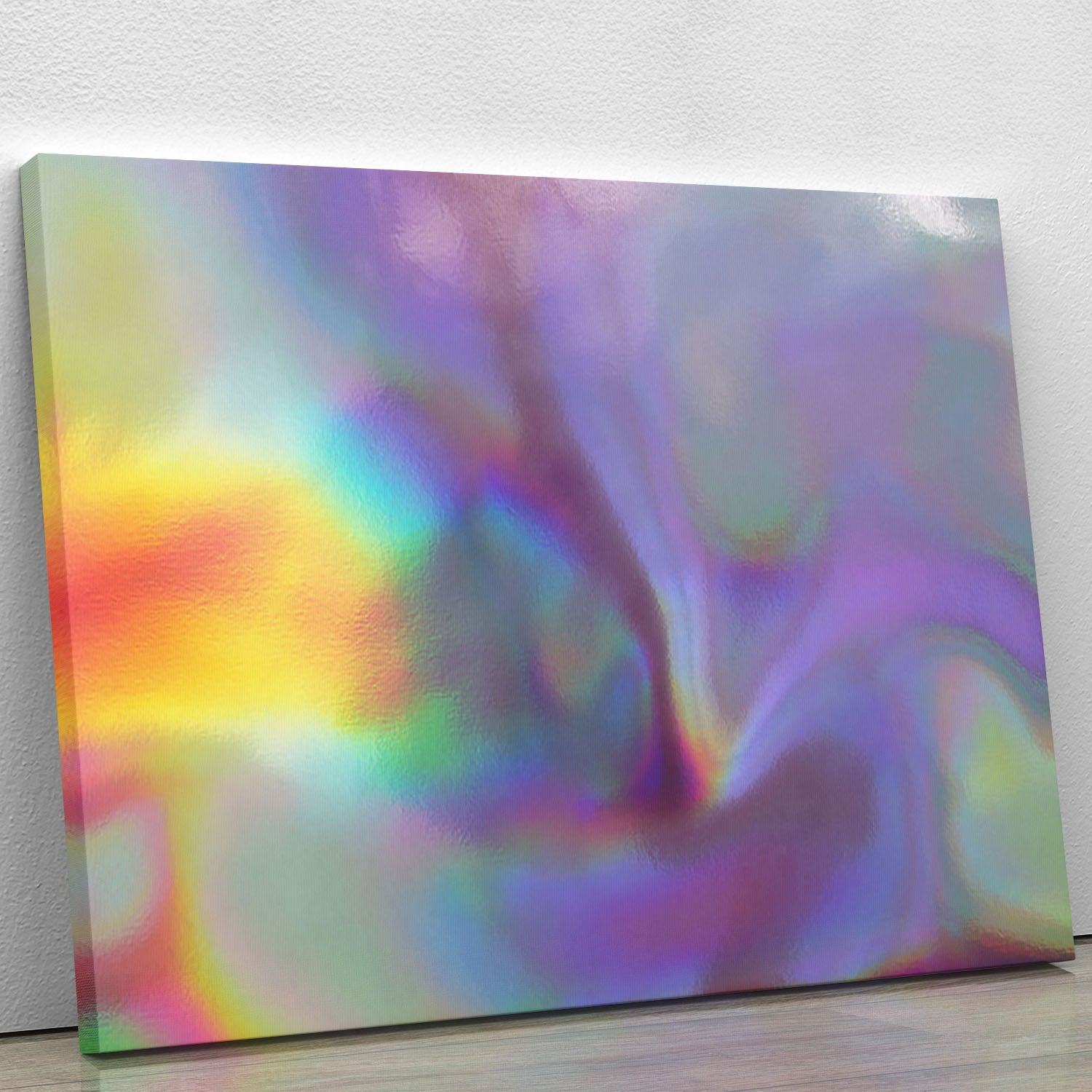 Holographic texture 2 Canvas Print showcasing vibrant colors and dynamic patterns, perfect for modern decor.