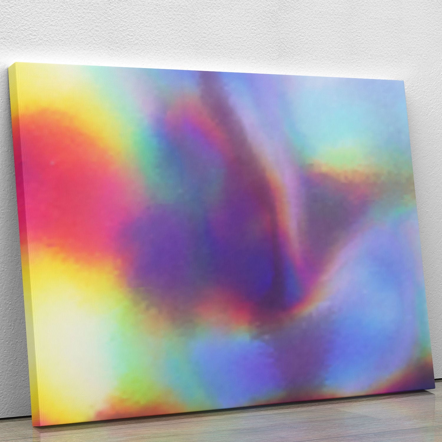 A stunning Holographic texture Canvas Print showcasing vibrant colors and dynamic reflections, perfect for modern decor.