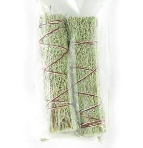 A bundle of Desert Sage Smudge Stick, hand-harvested, showcasing its natural woody texture and aromatic properties, perfect for cleansing spaces.