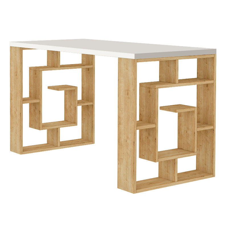 Home Office Desk MARBELLE in white oak finish, featuring a spacious surface and modern design, ideal for home office setups.