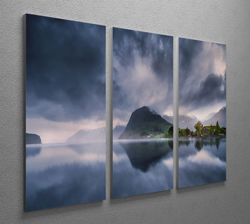 Hornindalsvatn II 3-panel canvas print showcasing vibrant colors and elegant design, perfect for home decor.
