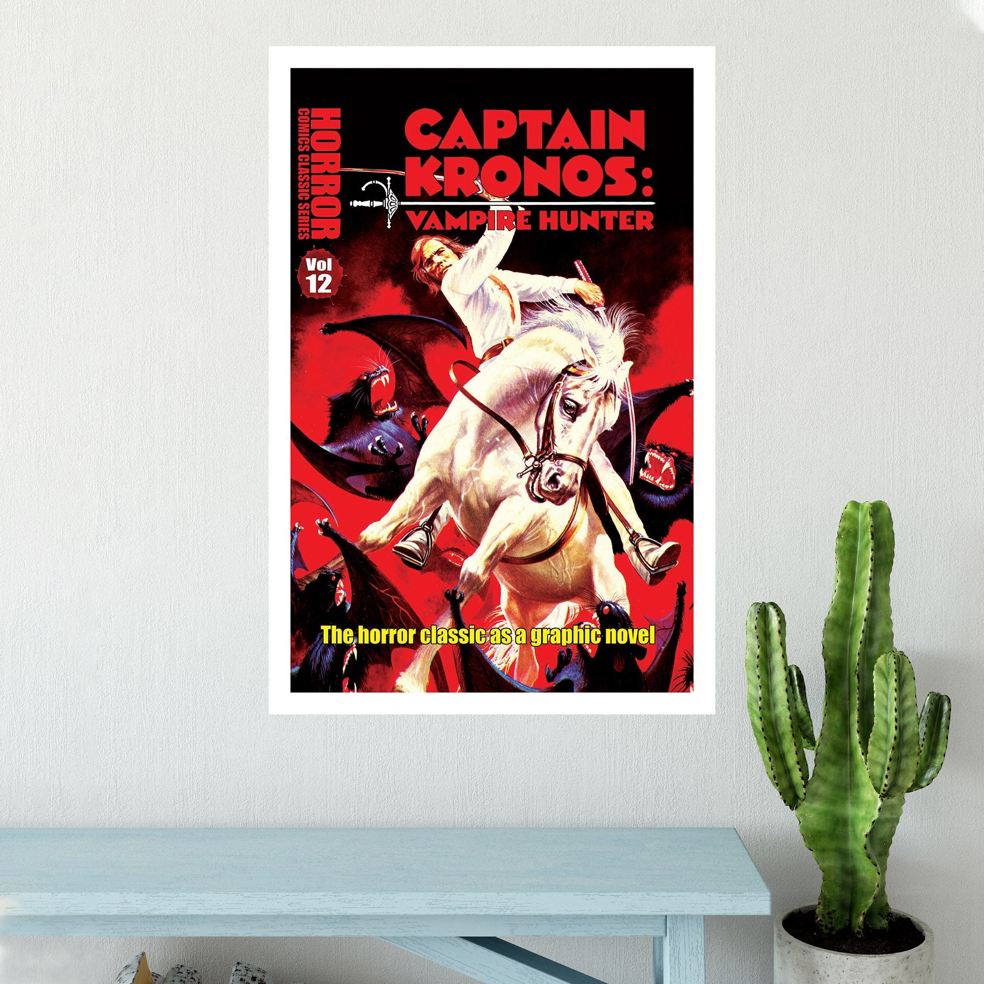 Captain Kronos Vampire Hunter poster featuring vibrant artwork and iconic imagery from the horror film.