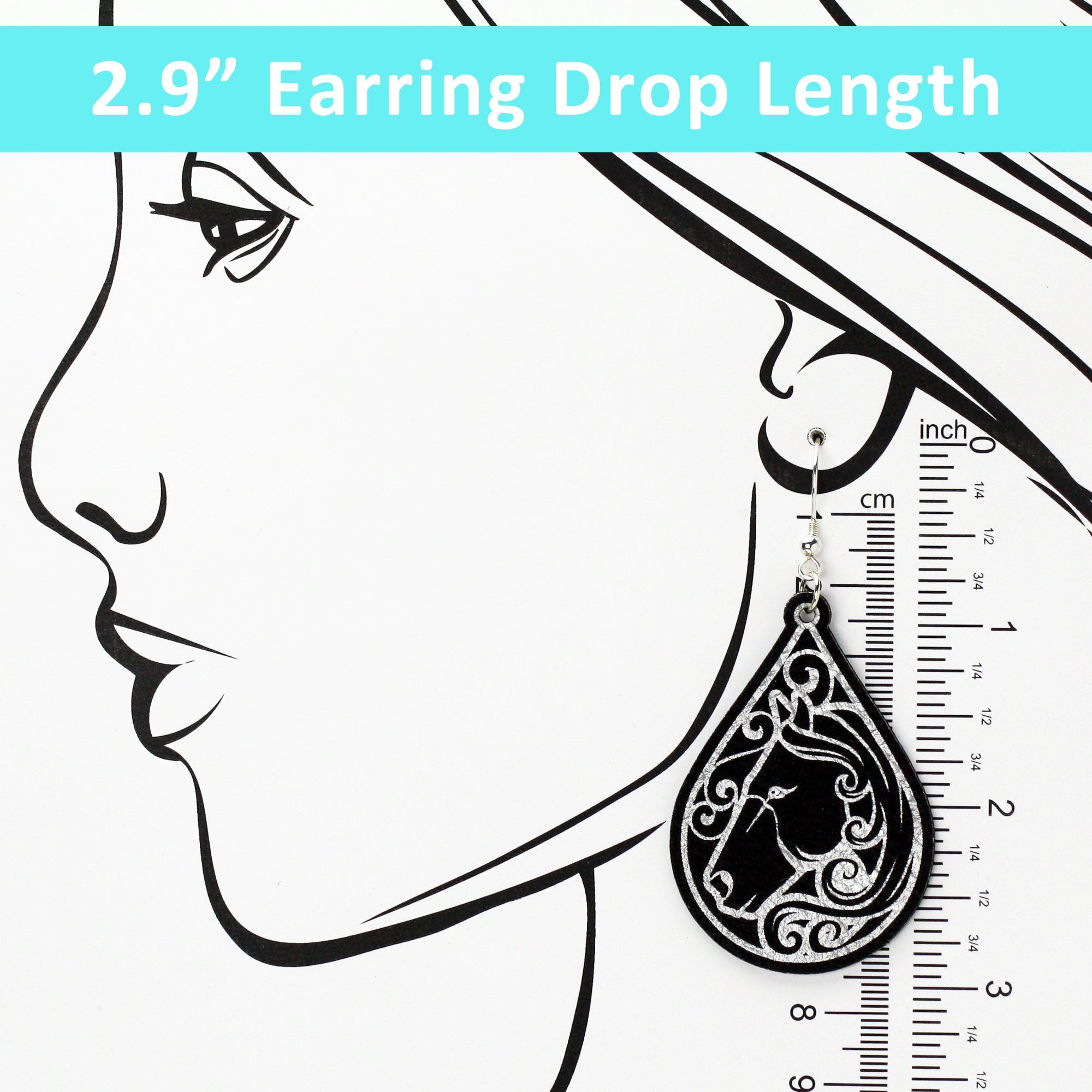 Horse Head Teardrop Dangle Earrings in multiple colors with gold and silver accents, showcasing a lightweight and stylish design.