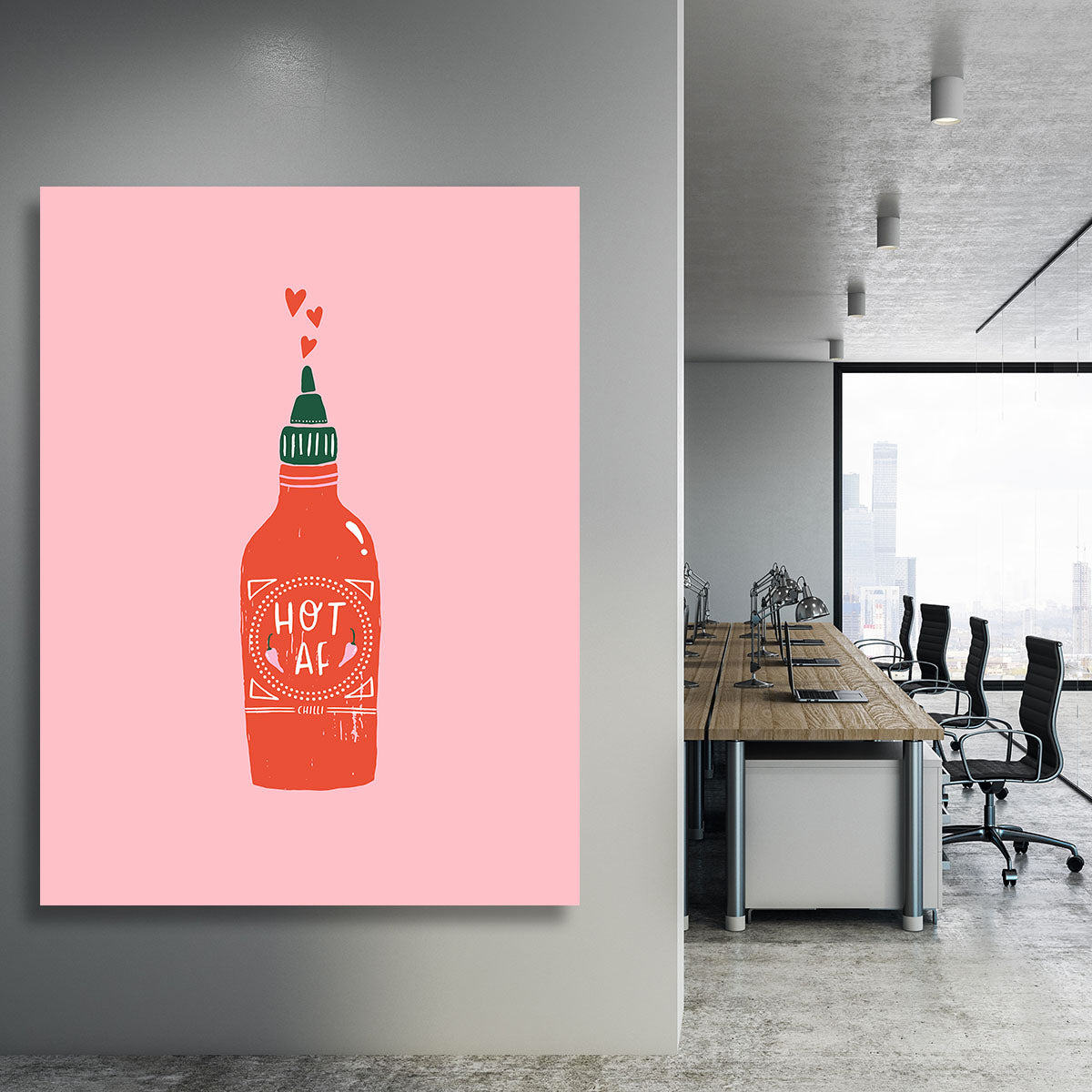 A vibrant Hot Af Canvas Print showcasing modern abstract art, perfect for home or office decor.