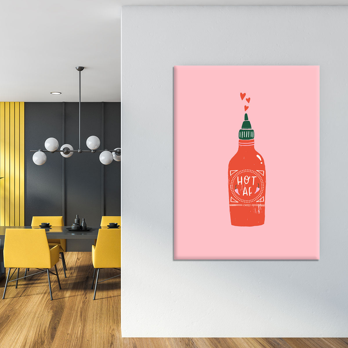 A vibrant Hot Af Canvas Print showcasing modern abstract art, perfect for home or office decor.