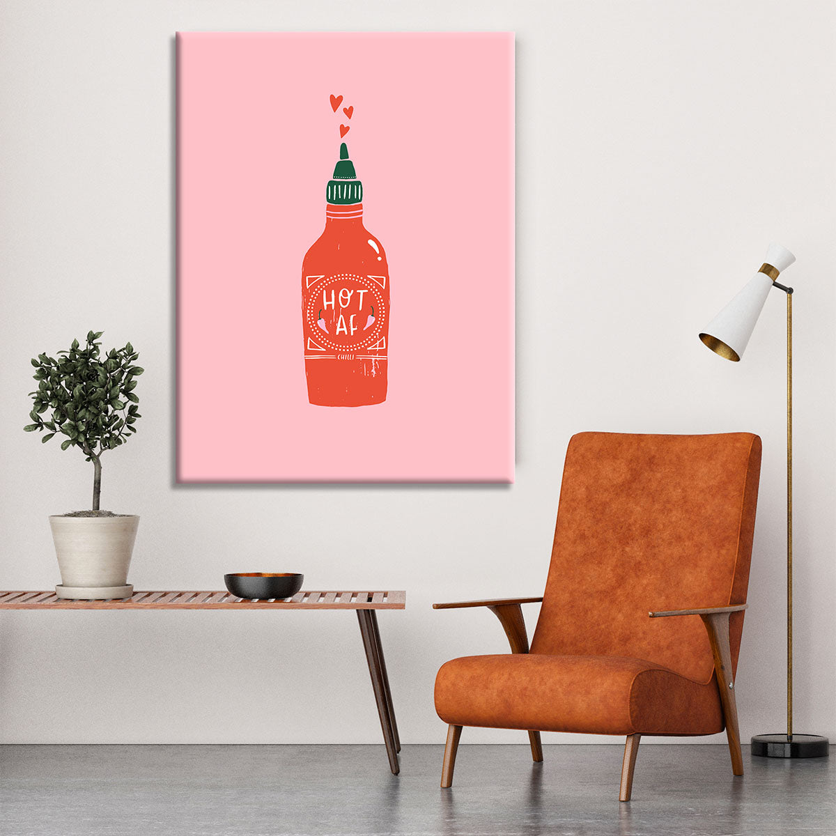 A vibrant Hot Af Canvas Print showcasing modern abstract art, perfect for home or office decor.