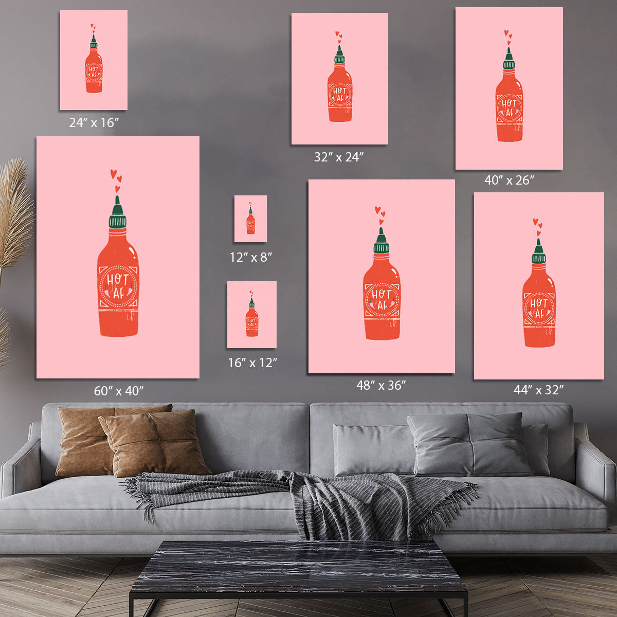 A vibrant Hot Af Canvas Print showcasing modern abstract art, perfect for home or office decor.