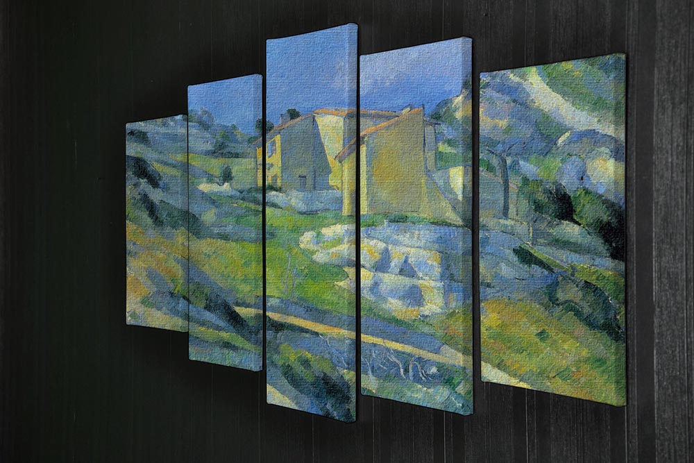 A beautiful 5-split canvas artwork depicting House in the Provence by Cezanne, showcasing vibrant colors and intricate details across five panels.