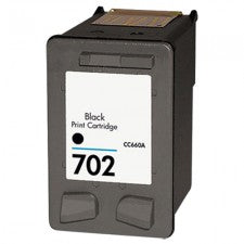 HP Compatible 702 Black Remanufactured Inkjet Cartridge, designed for high-quality printing and easy installation.