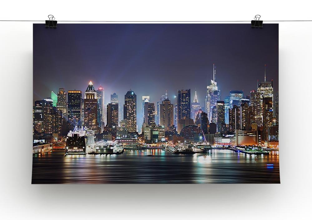 A beautiful canvas print of the Hudson River showcasing stunning reflections of the landscape, perfect for home decor.