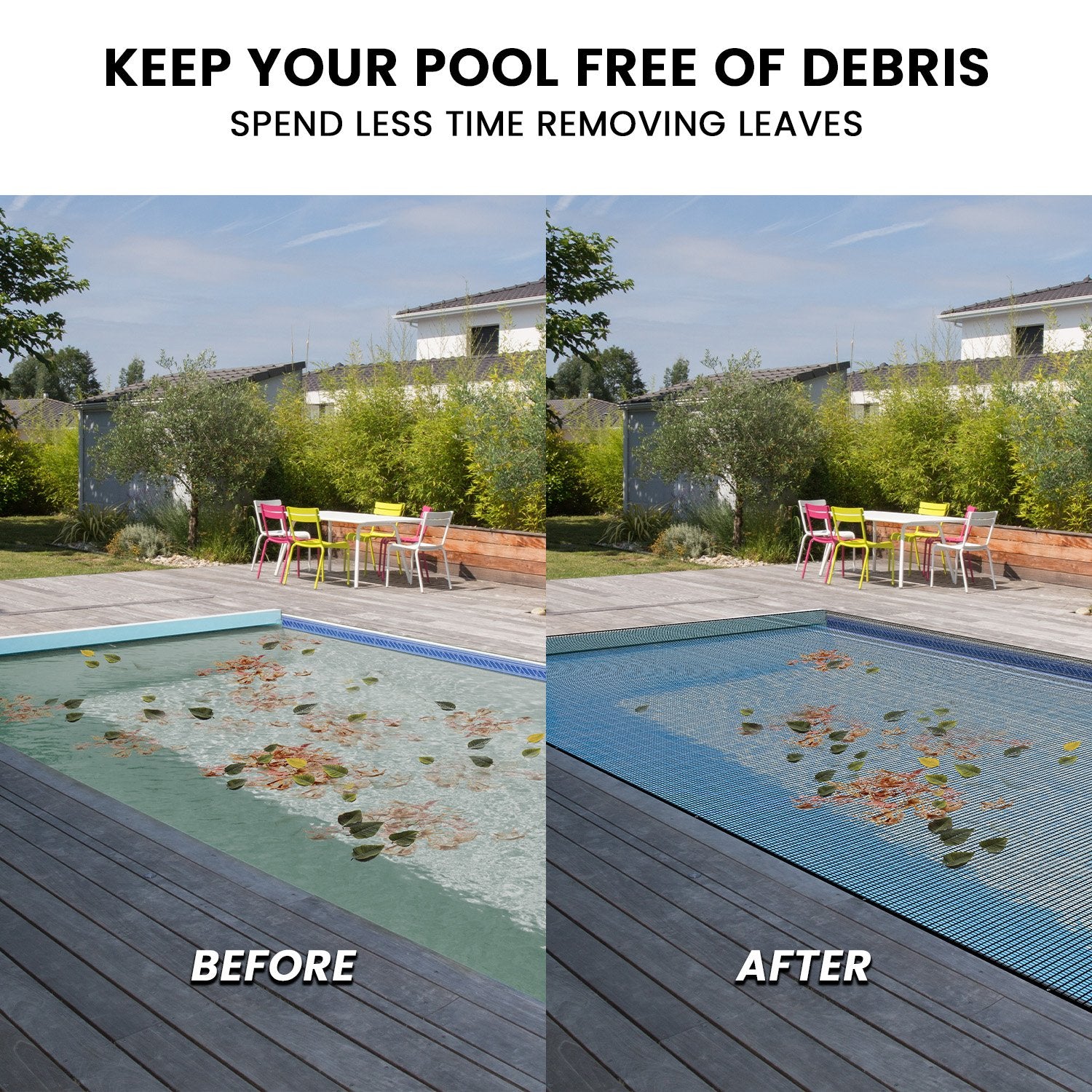 HydroActive Swimming Pool Net measuring 5 x 12m, designed for effective debris removal with durable UV-treated polyethylene and strong aluminium eyelets.