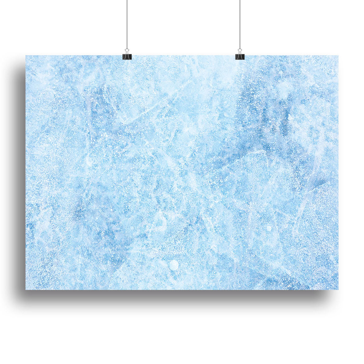 A beautiful canvas print or poster featuring the stunning Ice of Baikal lake, showcasing intricate ice formations and serene natural beauty.
