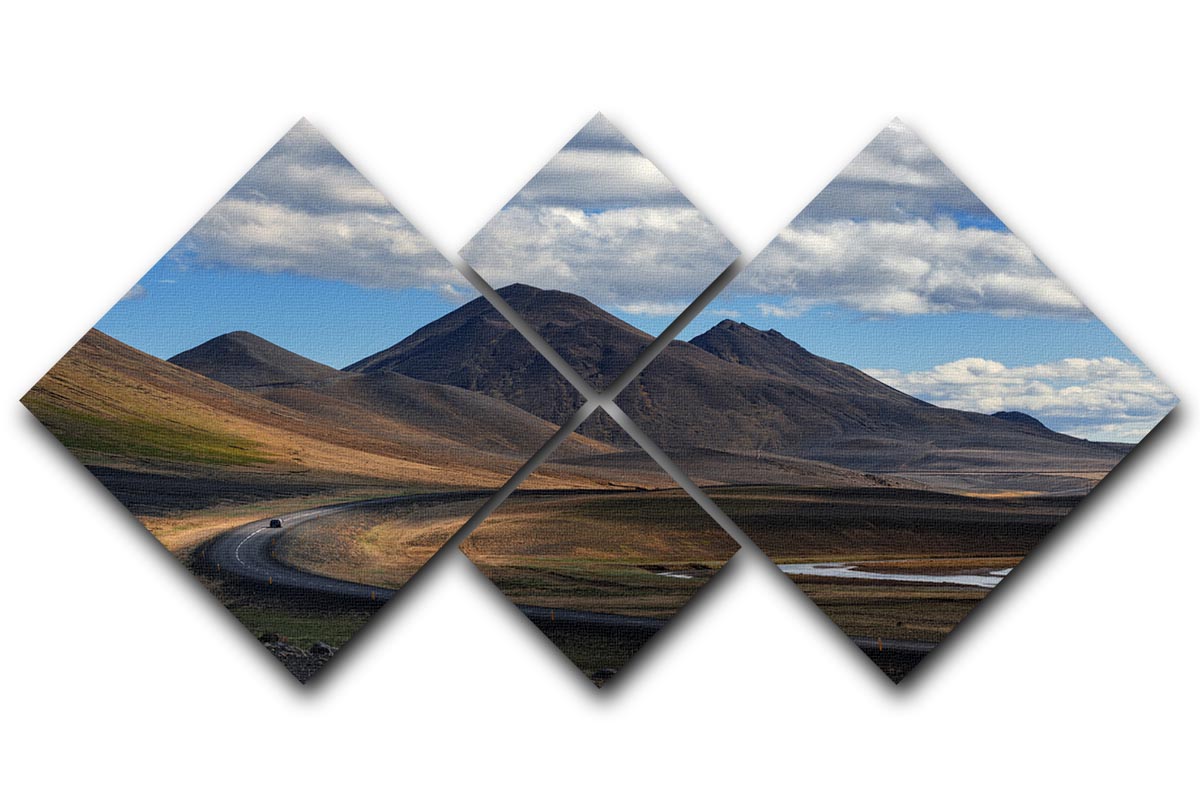 Iceland 4 Square Multi Panel Canvas artwork featuring four equal square sections, beautifully arranged to create a cohesive image.