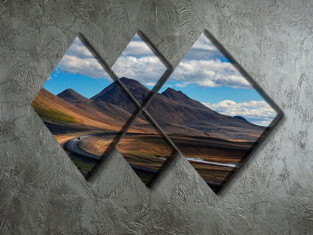 Iceland 4 Square Multi Panel Canvas artwork featuring four equal square sections, beautifully arranged to create a cohesive image.