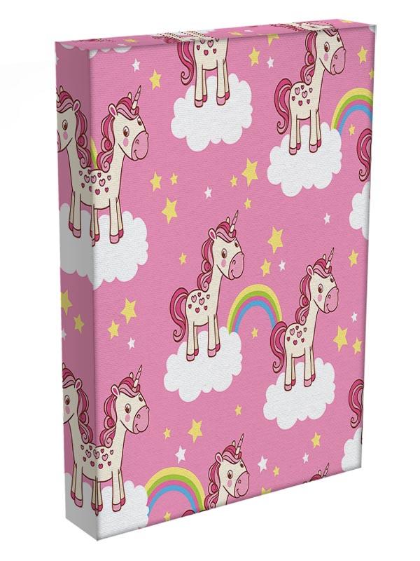 Canvas print featuring majestic horses floating in fluffy clouds, creating a serene and dreamlike atmosphere.