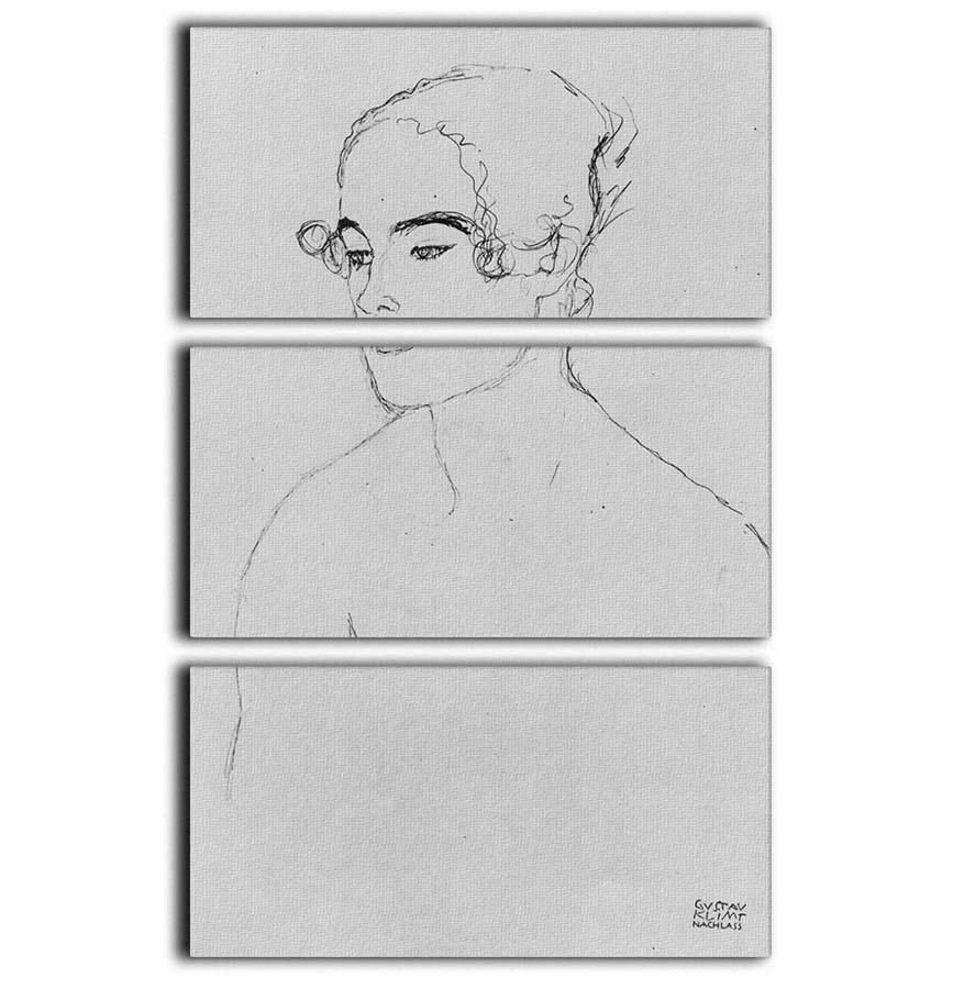 A beautiful 3-panel canvas print featuring a girl by Klimt, showcasing intricate details and vibrant colors.