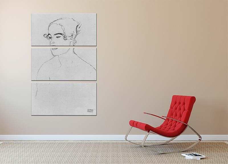 A beautiful 3-panel canvas print featuring a girl by Klimt, showcasing intricate details and vibrant colors.