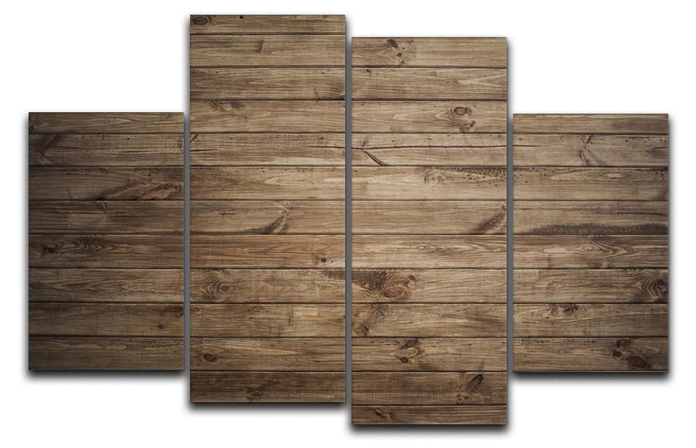 A beautiful 4 split panel canvas artwork featuring a detailed wood texture, showcasing natural tones and patterns for a warm aesthetic.