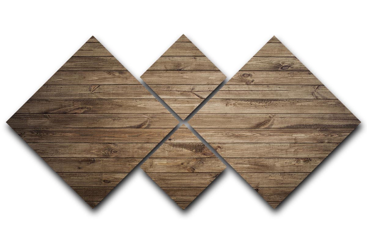 A 4-square multi panel canvas artwork showcasing intricate wood texture, perfect for home decor.