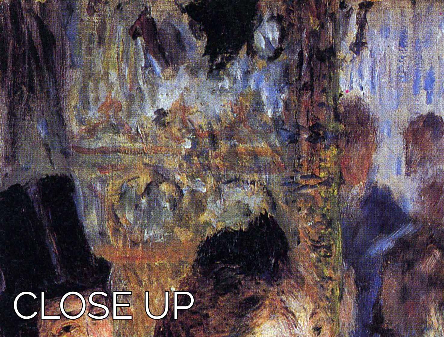 In the Cafe by Renoir 3 Split Panel Canvas Print showcasing vibrant colors and intricate details, perfect for home decor.