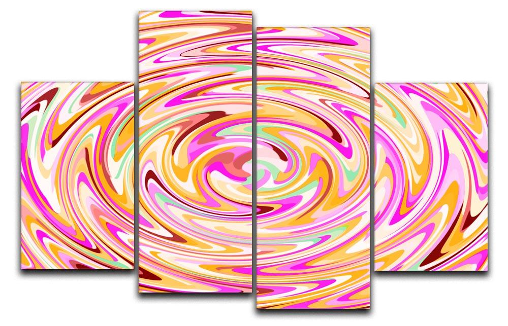 In The Mix 4 Split Panel Canvas artwork featuring four equal sections creating a cohesive design.