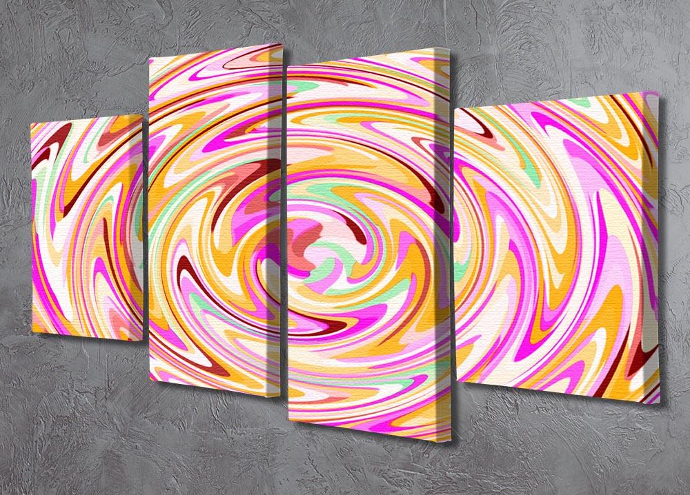 In The Mix 4 Split Panel Canvas artwork featuring four equal sections creating a cohesive design.